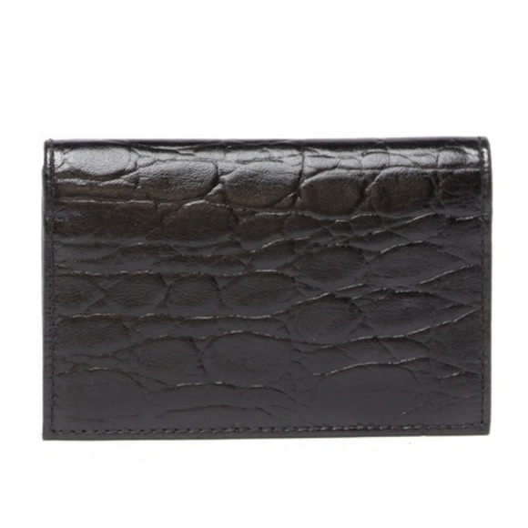 Bosca Other - BOSCA Victoria Croc Embossed Card Case black new